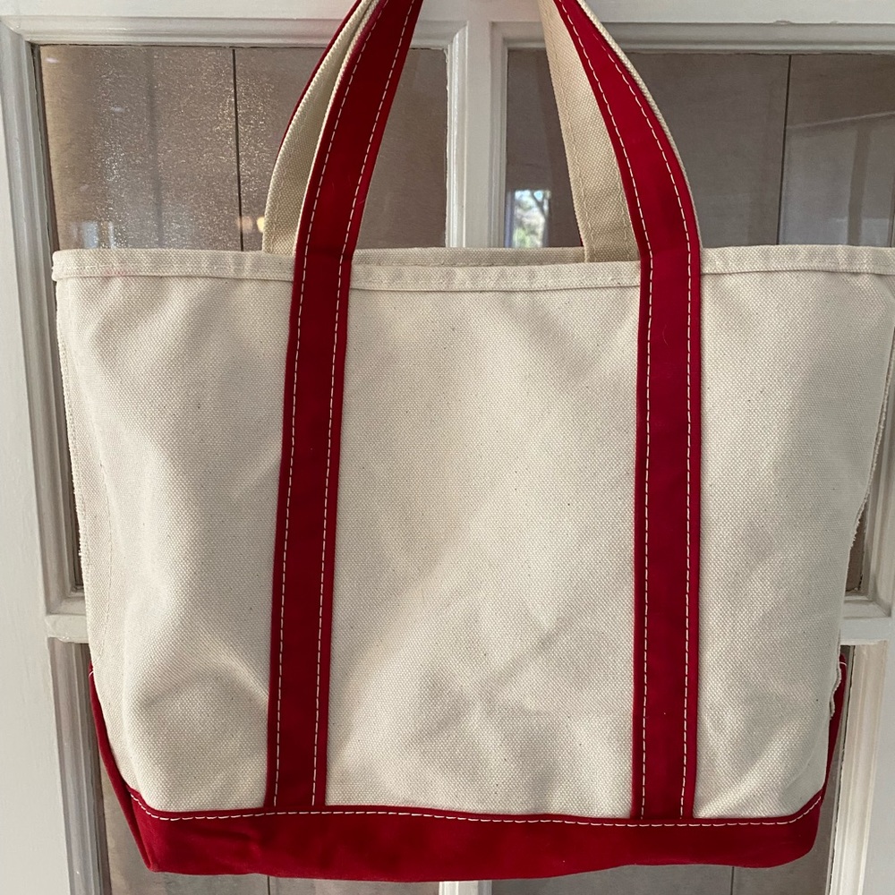 LL Bean Boat and Tote, medium size in red.